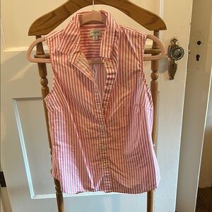 J. Crew Pink Striped Women's Sleeveless Top